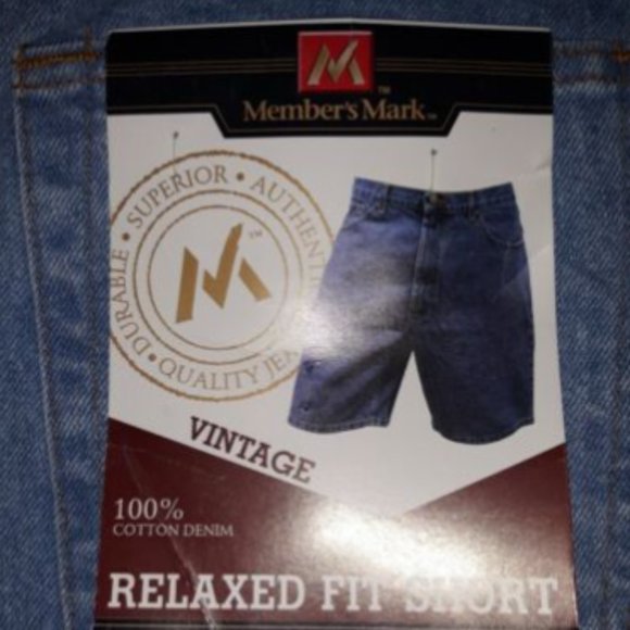 Member's Mark Mens Size 44 Denim Shorts Relaxed Fit Cotton Med Wash Blue - Picture 5 of 6